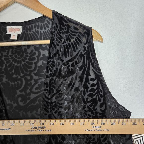 NEW Lularoe Joy Velvet Burnout Cardigan Duster Sz M Black Witchy Whimsigoth - Picture 9 of 11